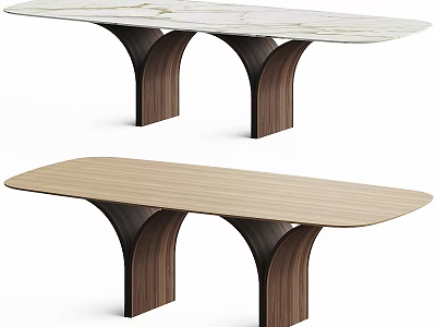 Modern Dressing Table Designs With Marble And Wooden Tops And Curved Wooden Legs 3d model