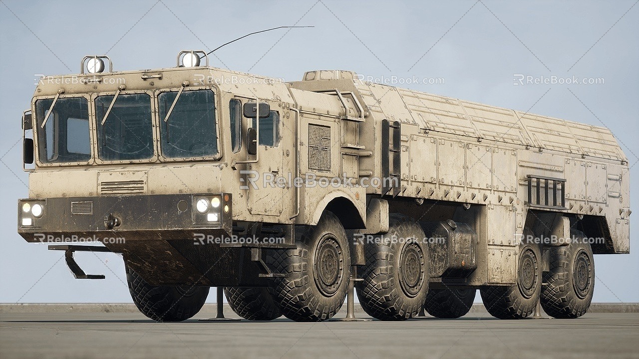 Modern SRMB Iskander Tactical Ballistic Missile Vehicle Short Range Ballistic Missile 3d model