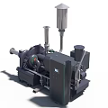Industrial Machinery System With Rotary Pump Pipes And Control Panel Unit