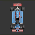 Number 36 Blue Red Vintage Racing Car Model With Marlboro Logo And Gold Wheels