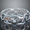 Silver Fashion Bracelet With Intricate Hollow Pattern And Shiny Metallic Finish