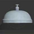 Shiny Chrome Plated Service Bell With Silver Reflective Surface And Black Base
