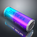 Shiny Blue Purple Gradient Aluminum Can With City Bud Light Label Reflection