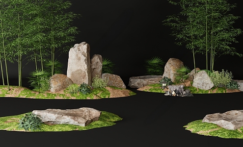 Landscape Stone Natural Stone Yellow Landscape Stone 3d model