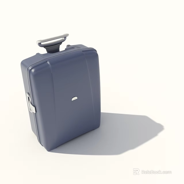 Blue Hard Shell Suitcase With Modern Handle And Secure Lock For Travel 3d model 