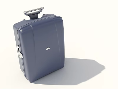 Blue Hard Shell Suitcase With Modern Handle And Secure Lock For Travel 3d model