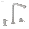 Sleek Stainless Steel Faucet With Tall Spout Dual Handles And Multiple Finish Options