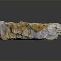 Transparent Shiny Stone with Orange Yellow Veins and Smooth Wooden Base for Home Decorative Use