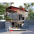 Industrial LOFT Container Store Container Cafe Wenchuang Container Public Building Small Building Post Building 3d model