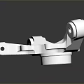 3D Rendered Metal Mechanical Part With Smooth Surface And Precision Engineered Holes
