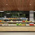Supermarket Grocery Fresh Produce Section With Fruits Vegetables And Shelf Displays