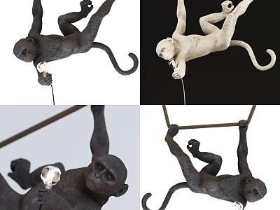 Artistic Monkey Sculpture Design Unique Hanging Chandelier for Modern Home Interior 3d model