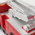 Electric Toy Fire Truck With Red Body Silver Ladder And Black Wheels