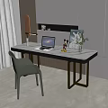 Modern desk chair computer desk 3d model