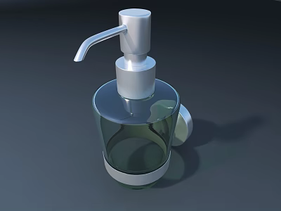 Hardware Tool Wall Mounted Soap Dispenser With Transparent Bottle And Silver Metal Pump 3d model