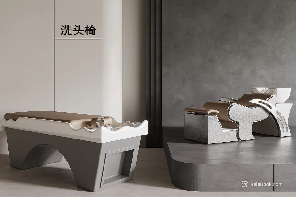 Massage Bed with Shampoo Function Modern Ergonomic Design and Comfortable Padding 3d model