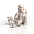 Natural Stone Pieces With Different Sizes Various Shapes And Textured Gray White Surface