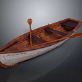 Vintage Christopher Bridge Wooden Boat With Wooden Oar And Classic Design