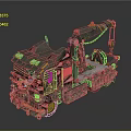 Futuristic Modified Vehicle With Mechanical Crane Arm Intricate Decorations And Heavy Duty Tires