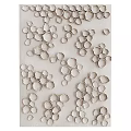 Modern White Textured Wall With 3D Sculptural Decorative Circular Elements