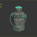 Rusty Metal Milk Can With Handle Lid Cylindrical Shape And Surface Rust Details