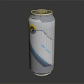 Modern EVO-MAX Beverage Can With Silver Blue Yellow Metallic Design And Sleek Pull Tab Feature 3d model