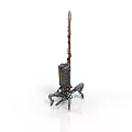 Mechanical Equipment With Tall Tower Structure And Four Mechanical Support Legs