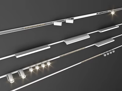 Sleek Modern LED Downlights And Spotlights Linear Lighting Fixtures For Home Interior 3d model