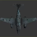 Teal Camouflage Vintage Military Aircraft Model With Detailed Design And Landing Gear