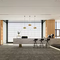 Modern Front Desk Office Lounge Water Bar Area 3d model