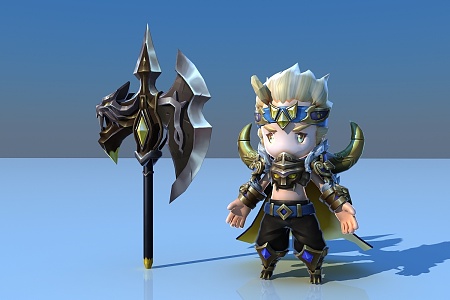 Q version Hua Xiong 3d model