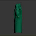 Two Green Protective Robes Front And Back View Clothing Design 3d model