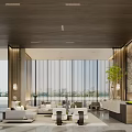 Modern Lounge Area Interior With Sofa Coffee Table Large Mural And Green Plants