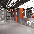 Modern Company Reception Area Interior Design With Elephant Logo Glass Partitions And Lighting