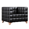 Modern Single Sofa Designer Simple Living Room Square Classic Genuine Leather Coubas Sofa for Small Apartment 3d model