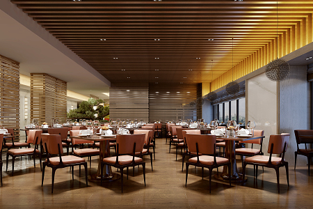 Modern Restaurant Hotel Restaurant 3d model