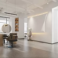 Modern Beauty Hair Salon Interior With Styling Chairs Mirrors And Ambient Lighting