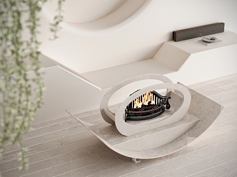 Fireplace Stove Electronic Flame Fireplace Firewood 3d model