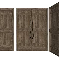 Vintage Carved Wooden Swing Door With Ornate Design And Antique Style