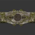 Ancient Stone Architectural Structure With Moss Covered Surface And Textured Design