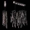 Modern Branch Like Metallic Chandelier With Multiple Hanging Illuminated Decorative Elements