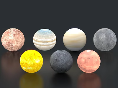 Planet Star Space Universe Sun Venus Jupiter Mercury Mars Saturn Moon 3d model