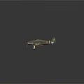 Green Airplane Model With Red Nose Red Circular Markings on Wings and Tail