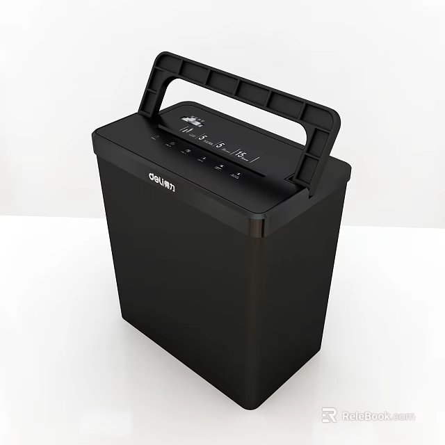 Gravin Black Office Paper Shredder With Handle For Efficient Document Destruction 3d model