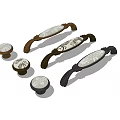Decorative Furniture Handles With Carved Patterns Including Round Knobs And Elongated Pulls 3d model