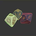Modern Furniture With Decorative Dice Shaped Accents And Colorful Design