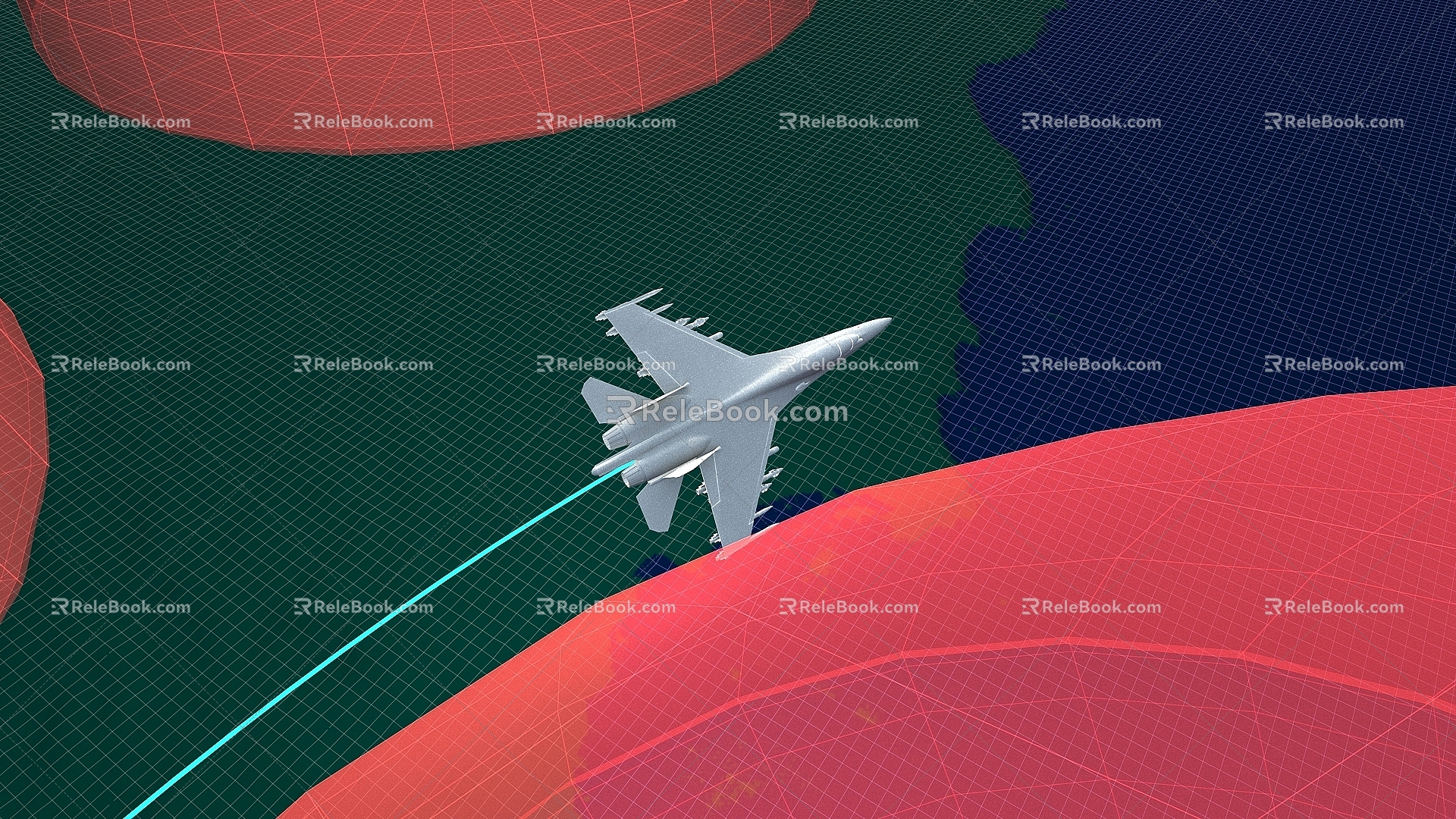 Fighter Avoiding Radar Detection Animation 3d model