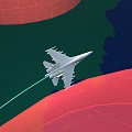 Fighter Avoiding Radar Detection Animation 3d model