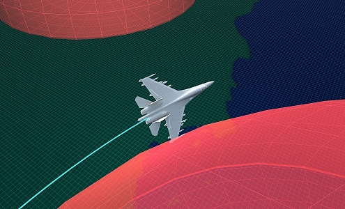 Fighter Avoiding Radar Detection Animation 3d model