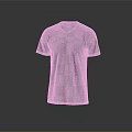 Pink V neck short sleeve T shirt with white and pink striped lower part